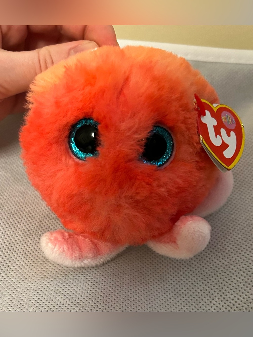 Ty Beanie Ball - Sheldon the Octopus/Hexopus (Coral Colour) (Puffies Collection)